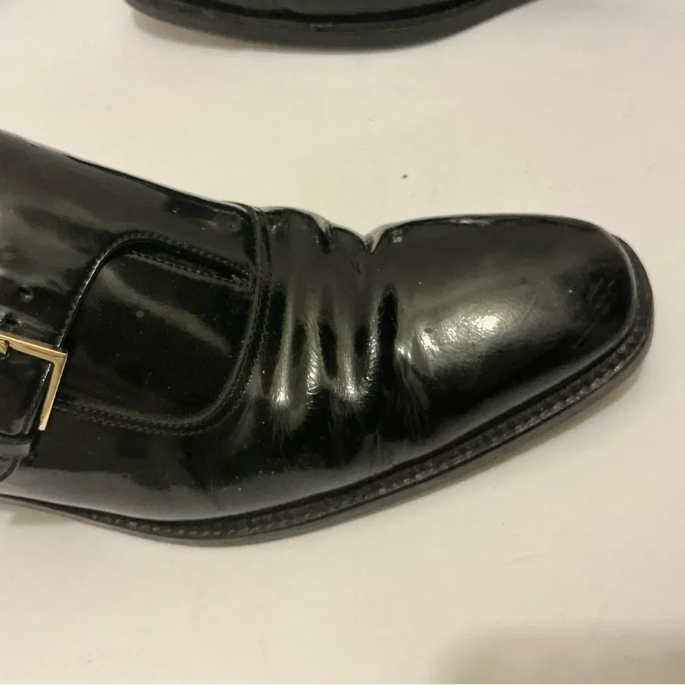 Gucci Black Leather Monk Strap Oxfords size 9 D